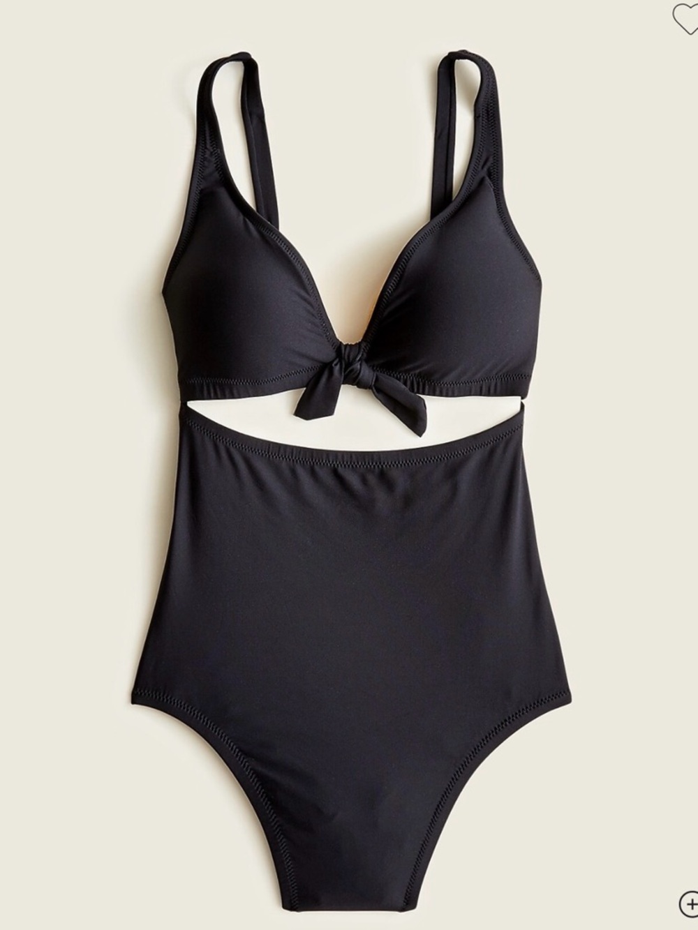 J crew Black Tie-Front One-Piece Swimsuit